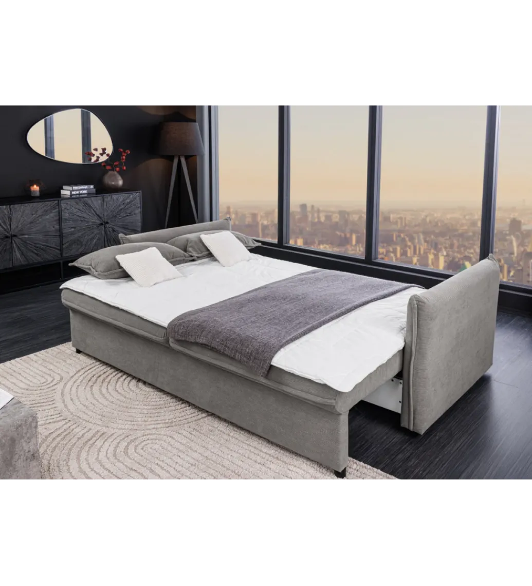 Sofa z funkcją spania APARTMENT 215 cm szara*Invicta Interior Best