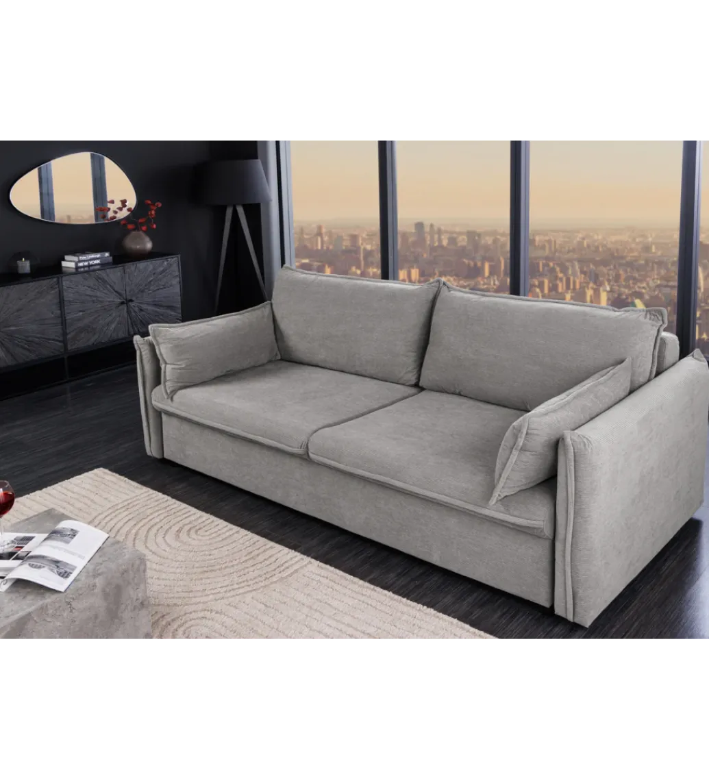 Sofa z funkcją spania APARTMENT 215 cm szara*Invicta Interior Best