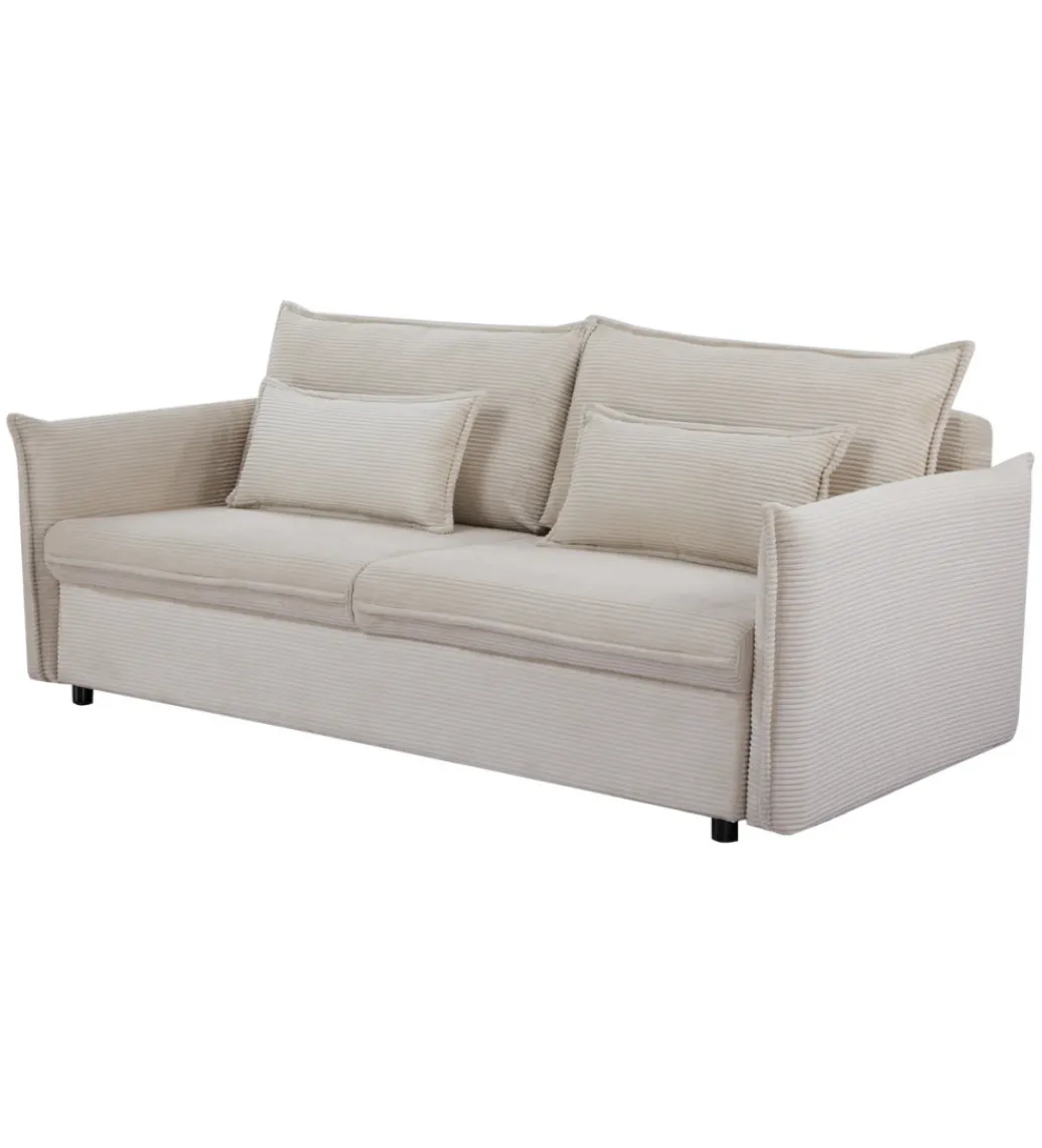 Sofa z funkcją spania APARTMENT 215 cm cord beżowy*Invicta Interior Outlet