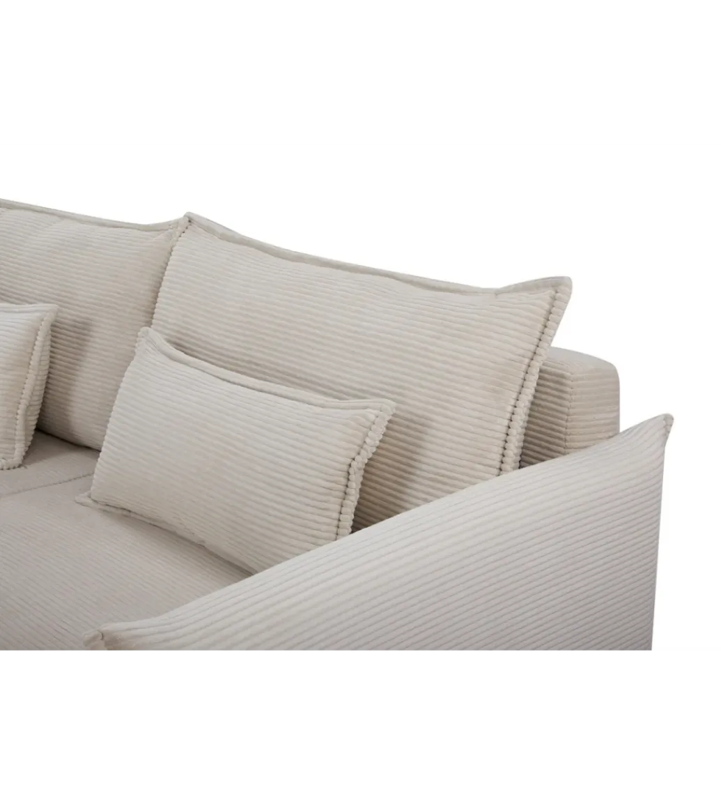 Sofa z funkcją spania APARTMENT 215 cm cord beżowy*Invicta Interior Outlet