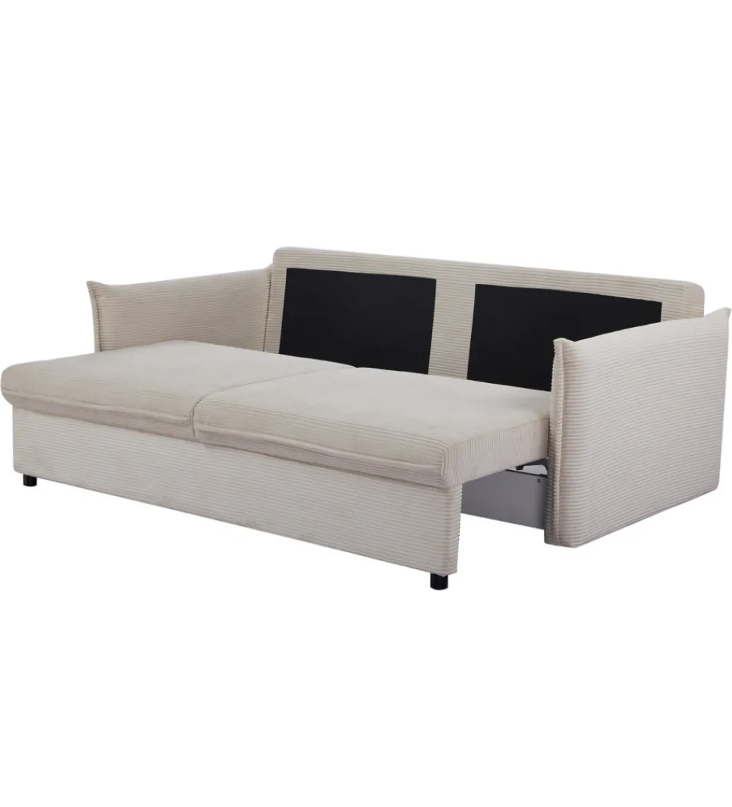 Sofa z funkcją spania APARTMENT 215 cm cord beżowy*Invicta Interior Outlet