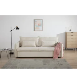 Sofa z funkcją spania APARTMENT 215 cm cord beżowy*Invicta Interior Outlet