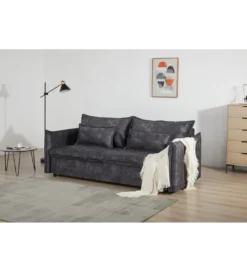 Sofa z funkcją spania APARTMENT 215 cm welur szara*Invicta Interior Best