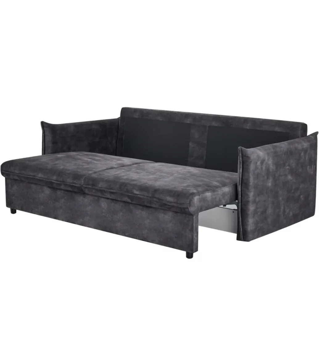 Sofa z funkcją spania APARTMENT 215 cm welur szara*Invicta Interior Best