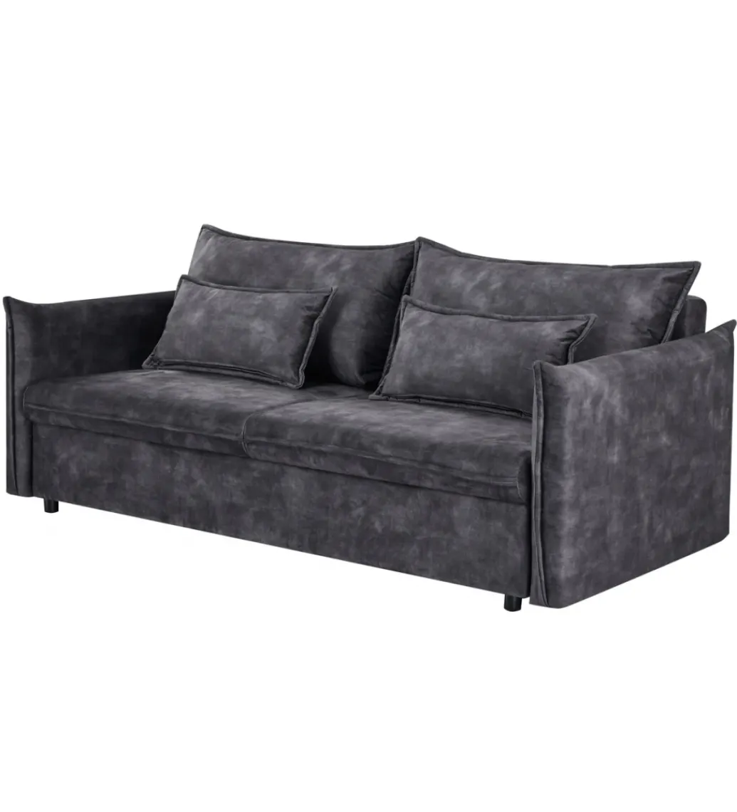 Sofa z funkcją spania APARTMENT 215 cm welur szara*Invicta Interior Best