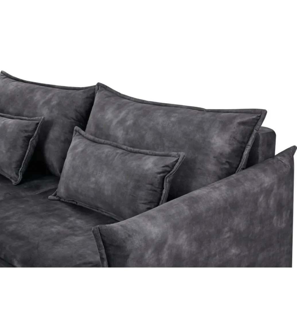 Sofa z funkcją spania APARTMENT 215 cm welur szara*Invicta Interior Best