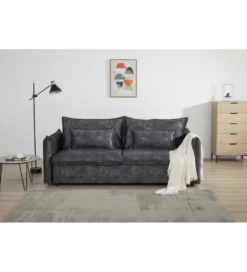 Sofa z funkcją spania APARTMENT 215 cm welur szara*Invicta Interior Best