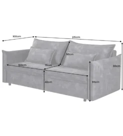 Sofa z funkcją spania APARTMENT 215 cm welur musztardowa*Invicta Interior Discount