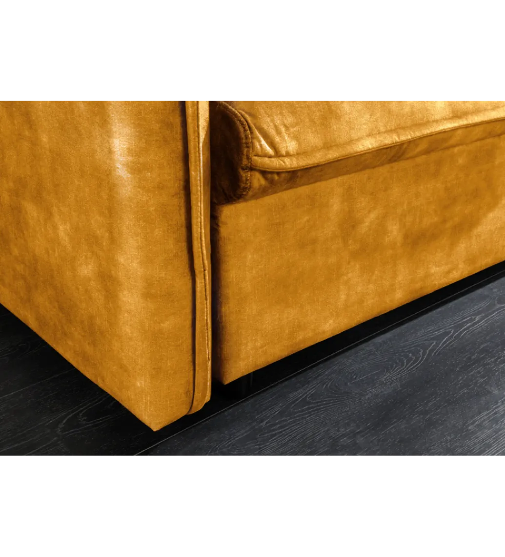 Sofa z funkcją spania APARTMENT 215 cm welur musztardowa*Invicta Interior Discount