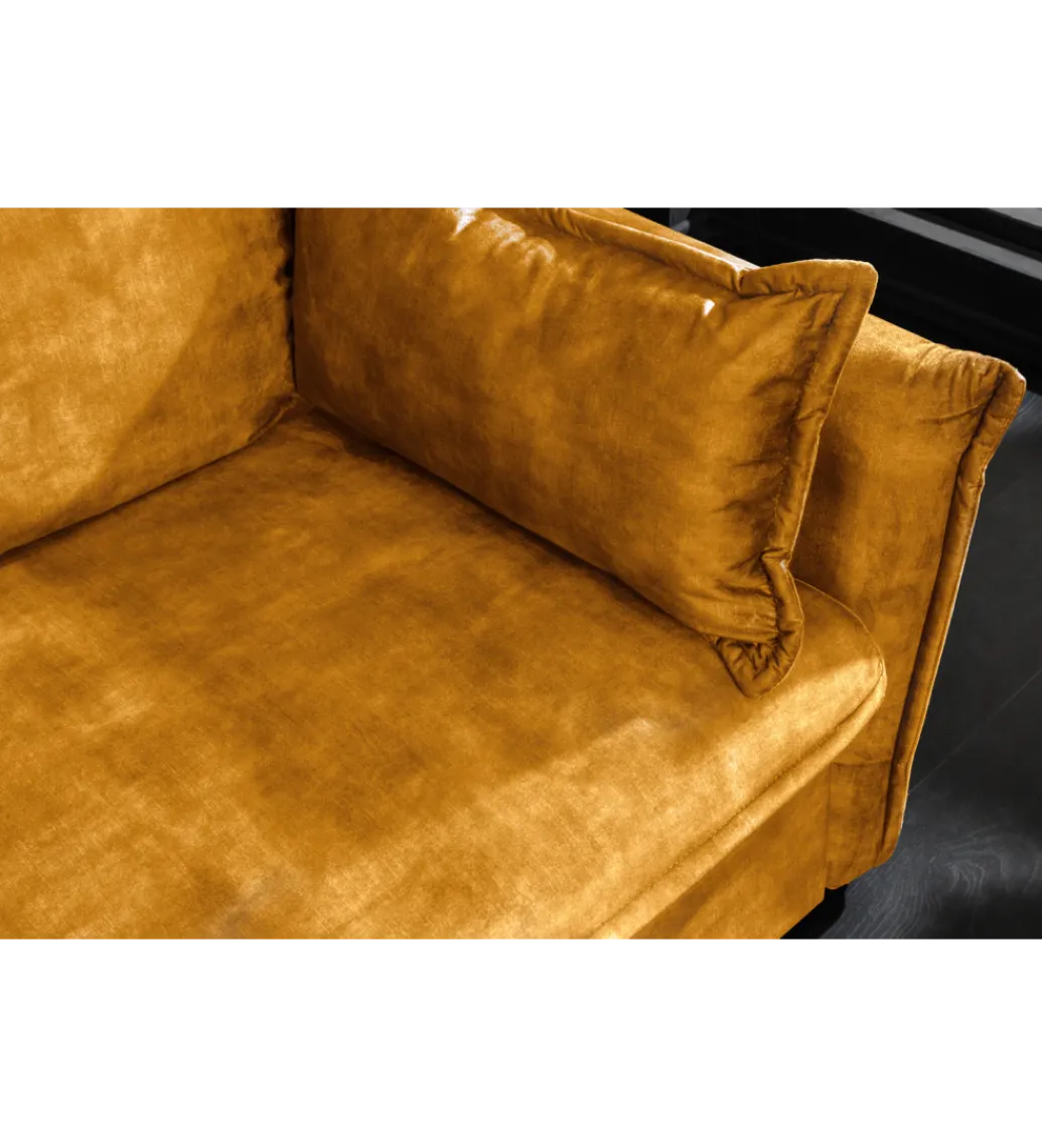 Sofa z funkcją spania APARTMENT 215 cm welur musztardowa*Invicta Interior Discount