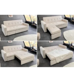 Sofa z funkcją spania SMART 180 cm cord beżowy*Invicta Interior - przedsprzedaż Hot