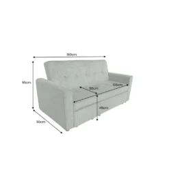 Sofa z funkcją spania SMART 180 cm cord zielony*Invicta Interior - przedsprzedaż Online