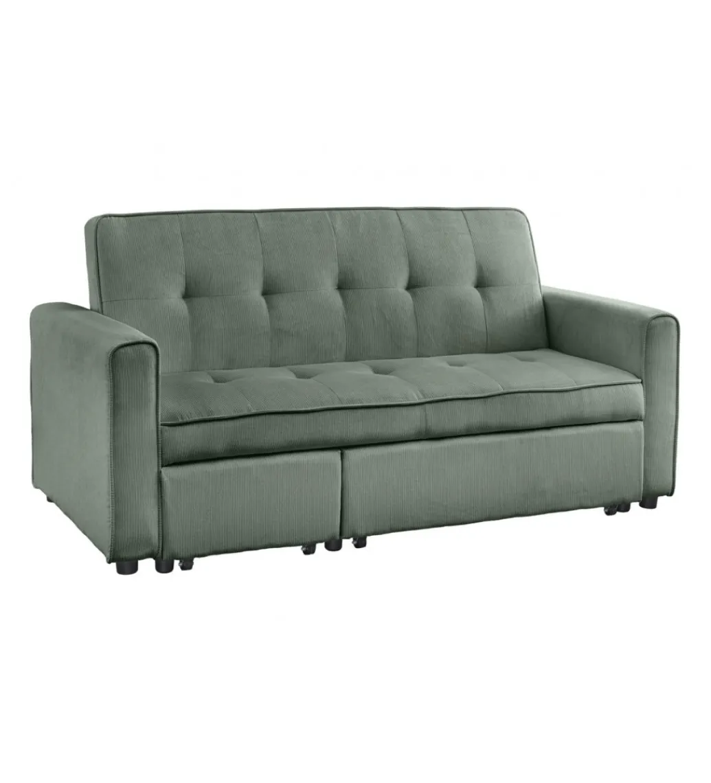 Sofa z funkcją spania SMART 180 cm cord zielony*Invicta Interior - przedsprzedaż Online