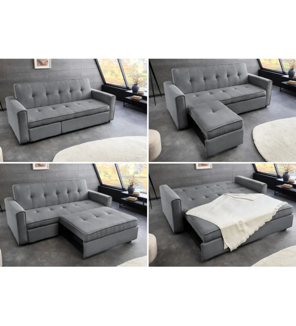 Sofa z funkcją spania SMART 180 cm cord szary*Invicta Interior - przedsprzedaż Discount