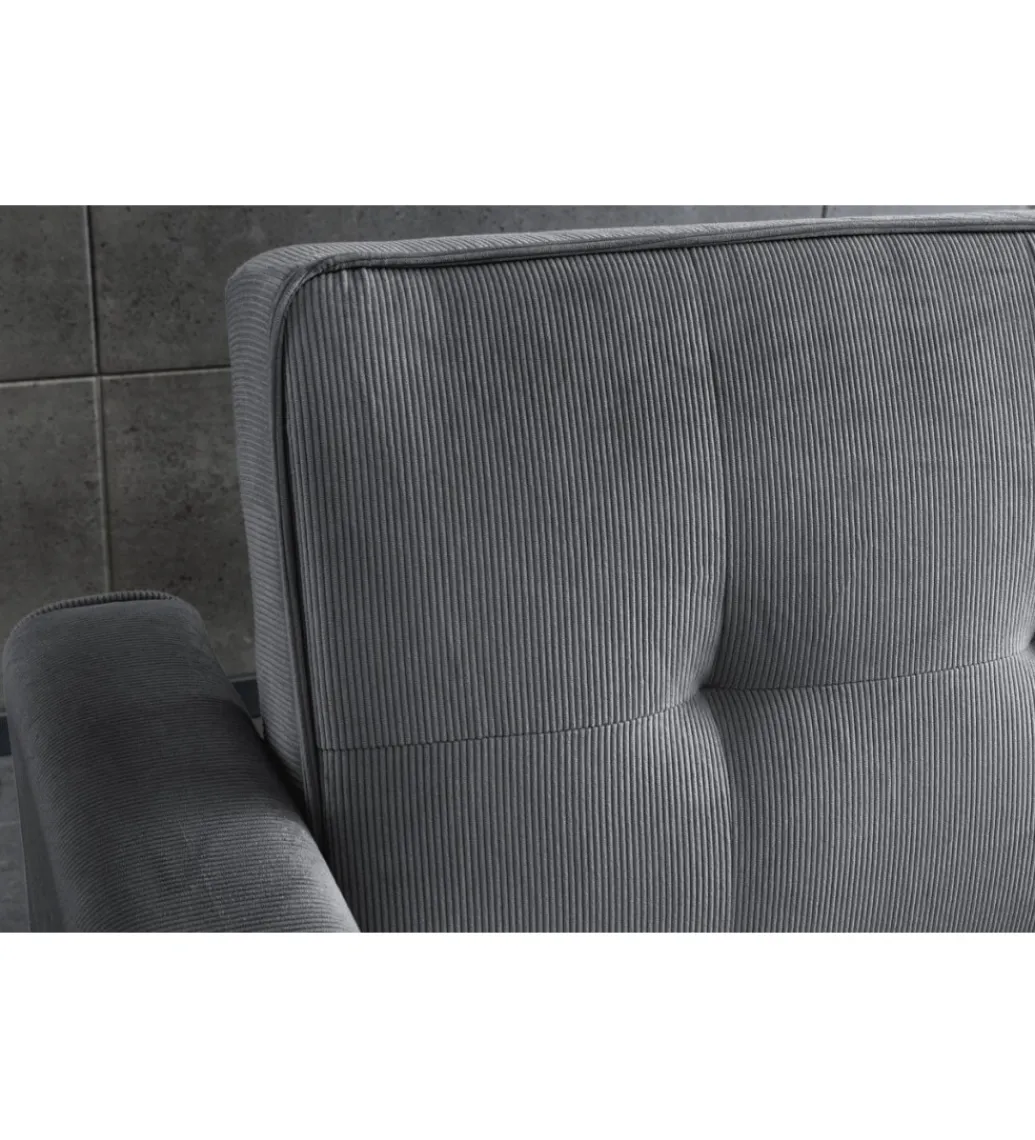Sofa z funkcją spania SMART 180 cm cord szary*Invicta Interior - przedsprzedaż Discount