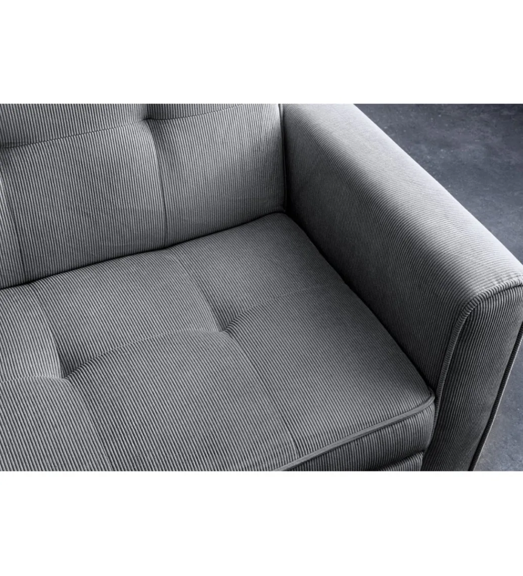 Sofa z funkcją spania SMART 180 cm cord szary*Invicta Interior - przedsprzedaż Discount