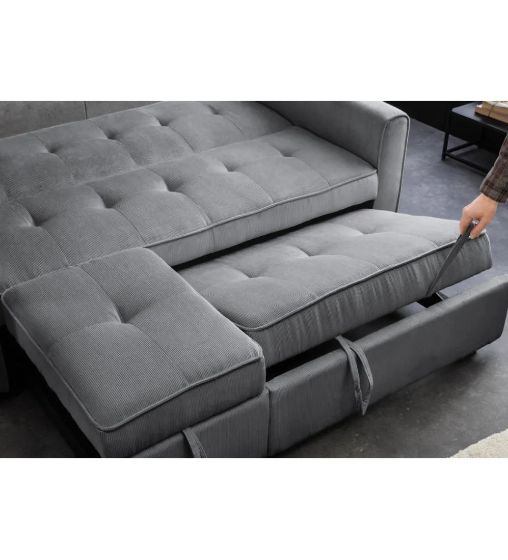 Sofa z funkcją spania SMART 180 cm cord szary*Invicta Interior - przedsprzedaż Discount