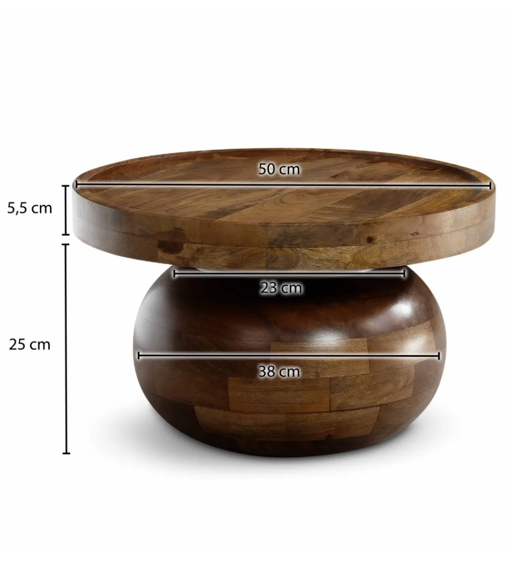 Solik kawowy BRENDA 50 cm drewno mango*WOHNLING, GERMANY Best