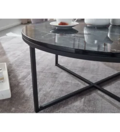 Solik kawowy NIOZOS 80 cm w optyce czarnego marmuru*WOHNLING, GERMANY Best