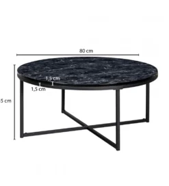 Solik kawowy NIOZOS 80 cm w optyce czarnego marmuru*WOHNLING, GERMANY Best