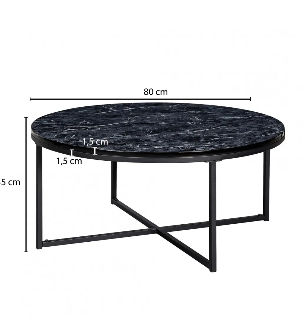 Solik kawowy NIOZOS 80 cm w optyce czarnego marmuru*WOHNLING, GERMANY Best