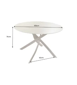 Stół ALPINE 120 cm ceramika w optyce trawertynu*Invicta Interior Clearance