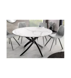 Stół ARKANSAS 120 cm ceramika w optyce białego marmuru*Invicta Interior Outlet