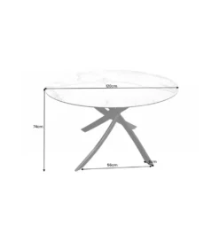 Stół ARKANSAS 120 cm ceramika w optyce białego marmuru*Invicta Interior Outlet