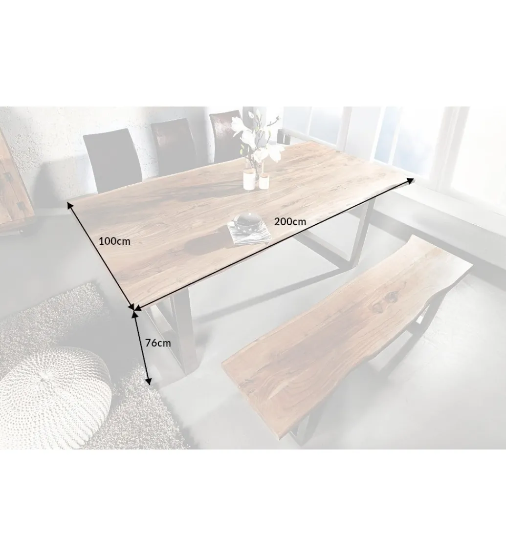 Stół ARKTYKA Mammut 200 cm drewno akacja honey*Invicta Interior Sale