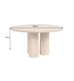 Stół ART DECO 140 cm drewno mango nautralny*Invicta Interior Outlet