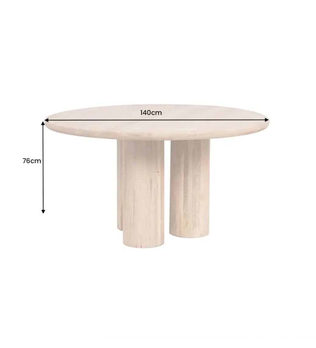 Stół ART DECO 140 cm drewno mango nautralny*Invicta Interior Outlet