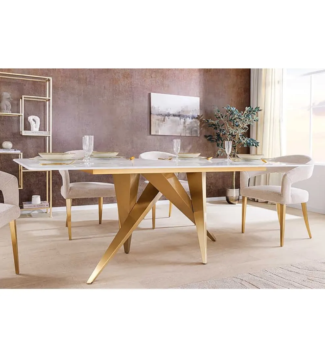 Stół ART LIVING 200 cm blat ceramika w optyce białego marmuru*Invicta Interior - przedsprzedaż Discount