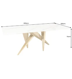 Stół ART LIVING 200 cm blat ceramika w optyce białego marmuru*Invicta Interior - przedsprzedaż Discount