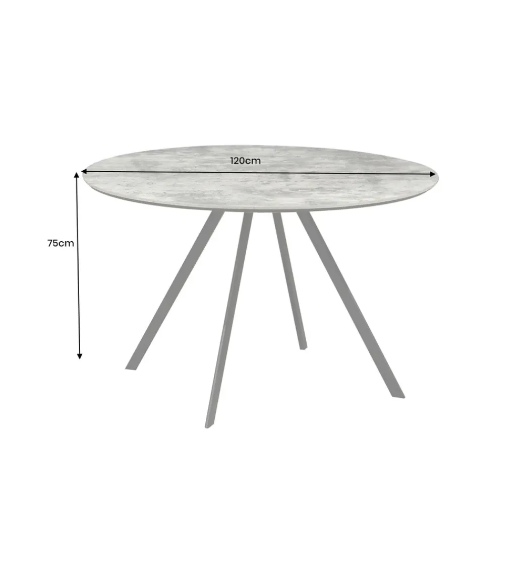 Stół ATELIER 120 cm kolor naturalnego kamienia szary*Invicta Interior