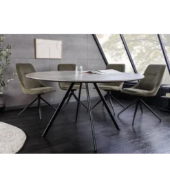 Stół ATELIER 120 cm kolor naturalnego kamienia szary*Invicta Interior