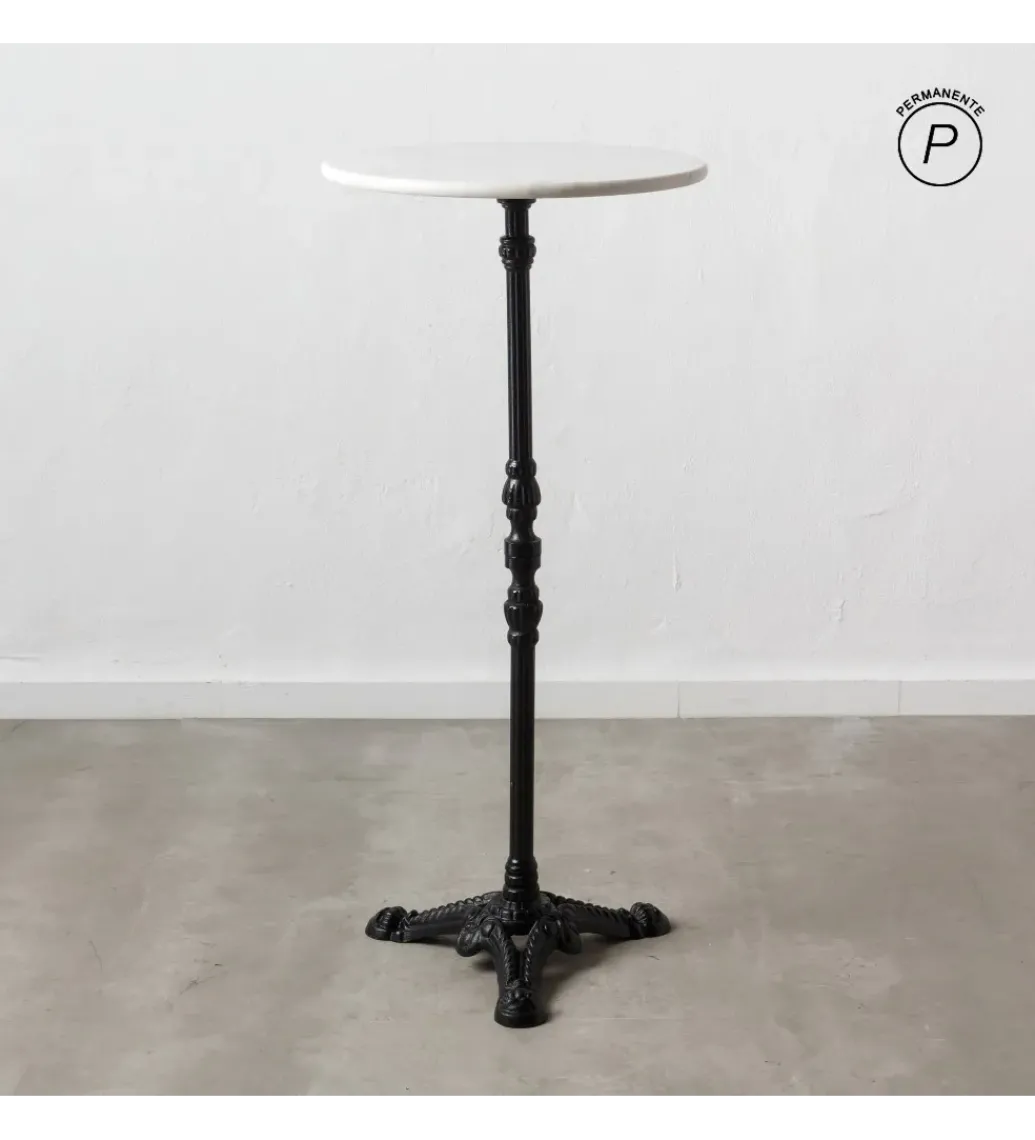Stół AUESON 110 cm czarny blat w optyce marmuru*Zona-Design Sale