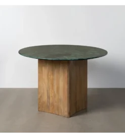Stół AUXY 115 cm drewno mango marmur*Zona-Design Clearance