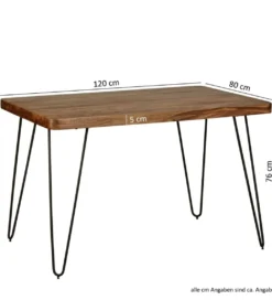 Stół BAGLI 120 cm drewno sheesham*WOHNLING, GERMANY Best