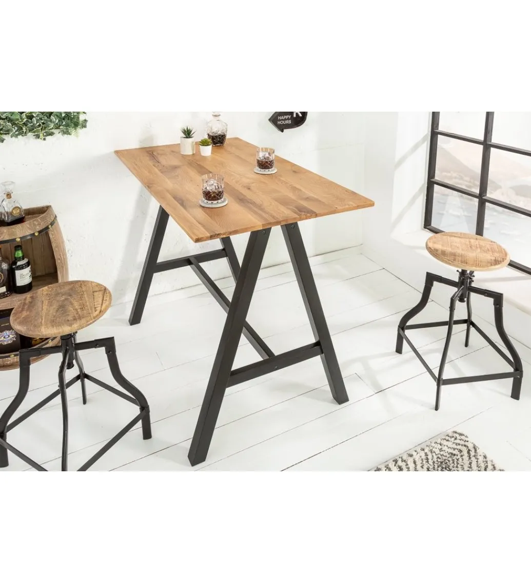Stół barowy Castle 120 cm drewno dąb dziki*Invicta Interior - przedsprzedaż Clearance