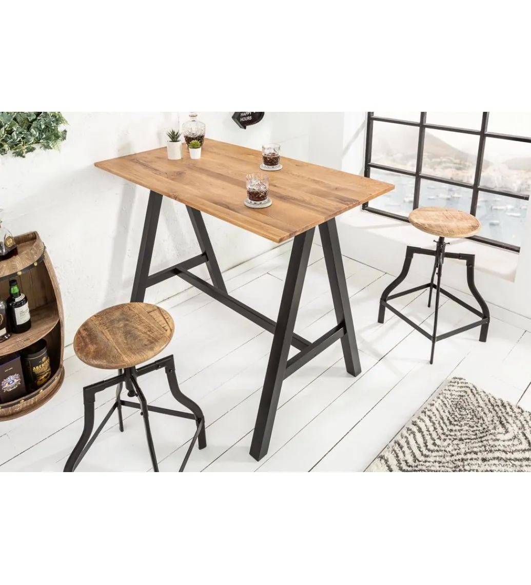Stół barowy Castle 120 cm drewno dąb dziki*Invicta Interior - przedsprzedaż Clearance