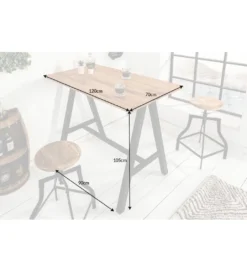 Stół barowy Castle 120 cm drewno dąb dziki*Invicta Interior - przedsprzedaż Clearance