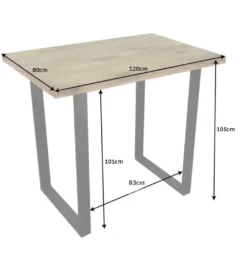Stół barowy Iron Craft 120 cm drewno Mango*Invicta Interior New