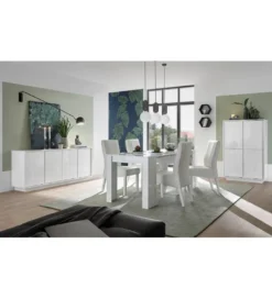 Stół BASIC 137 cm - 185 cm biały wysoki połysk*MCA Linia Włoska Sale