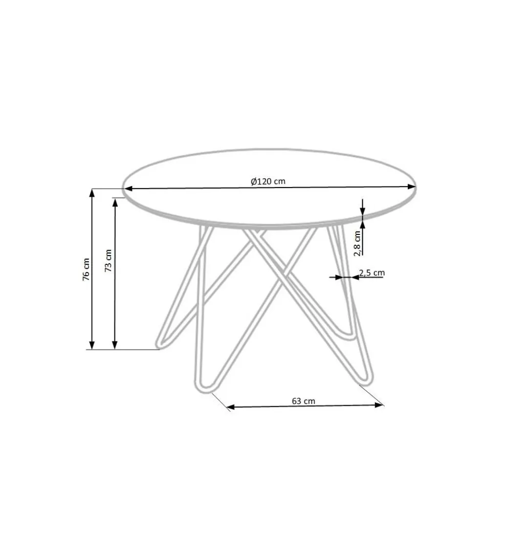 Stół Bonello 120 cm w optyce szarego marmuru*Halmar Online