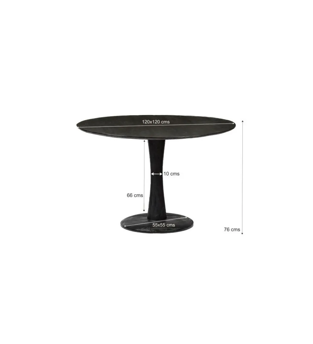 Stół BRAX Vivan 120 cm drewno mango czarny*LF-Design Clearance