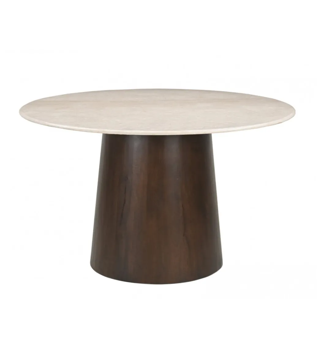 Stół Brix Bottecino 130 cm Marmur Drewno mango*LF-Design Discount