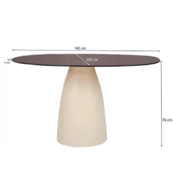 Stół Brix Mylon 140 cm Kość Słoniowa*LF-Design Clearance