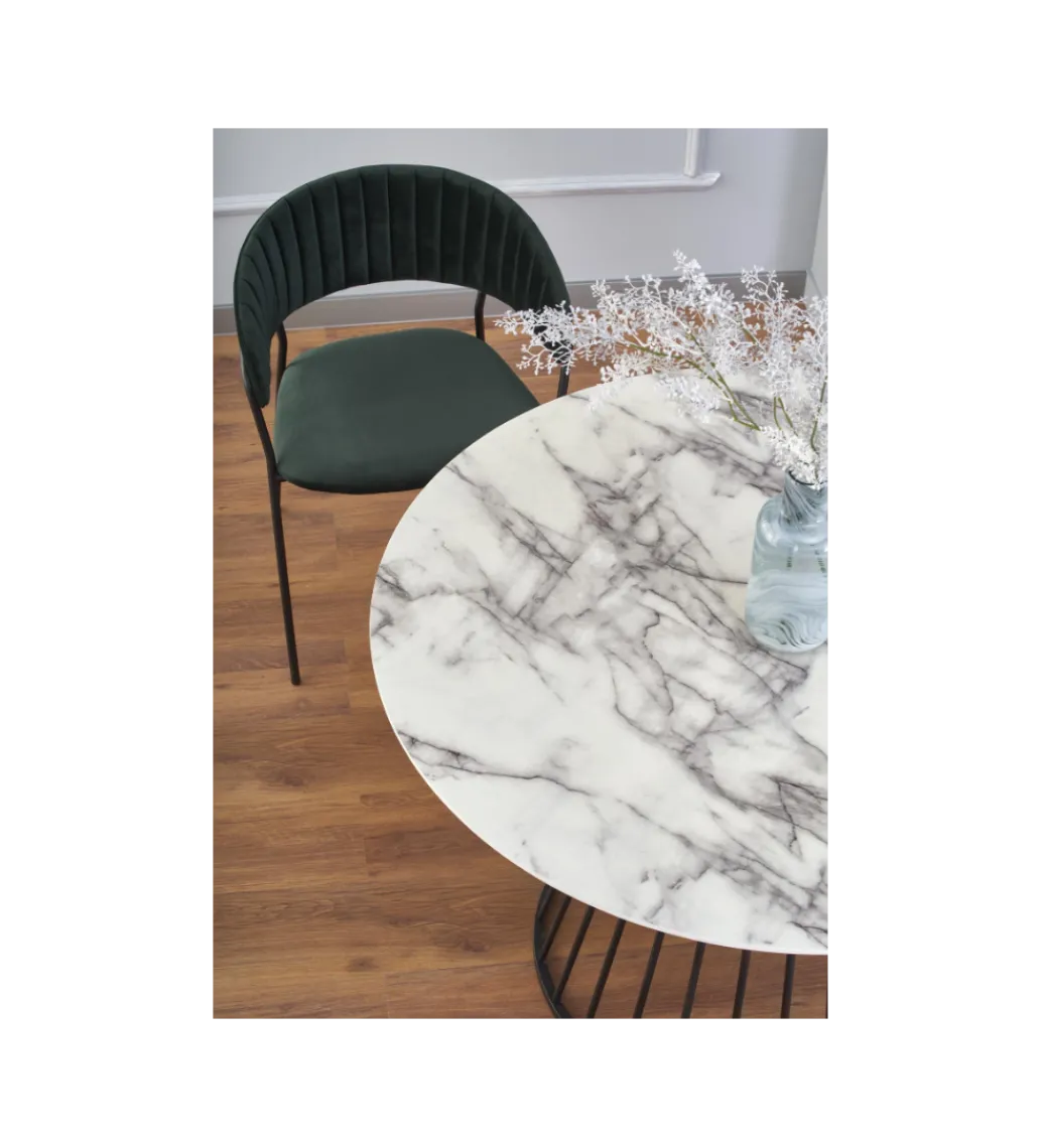 Stół BRODWAY 110 cm w optyce białego marmuru*Halmar Clearance