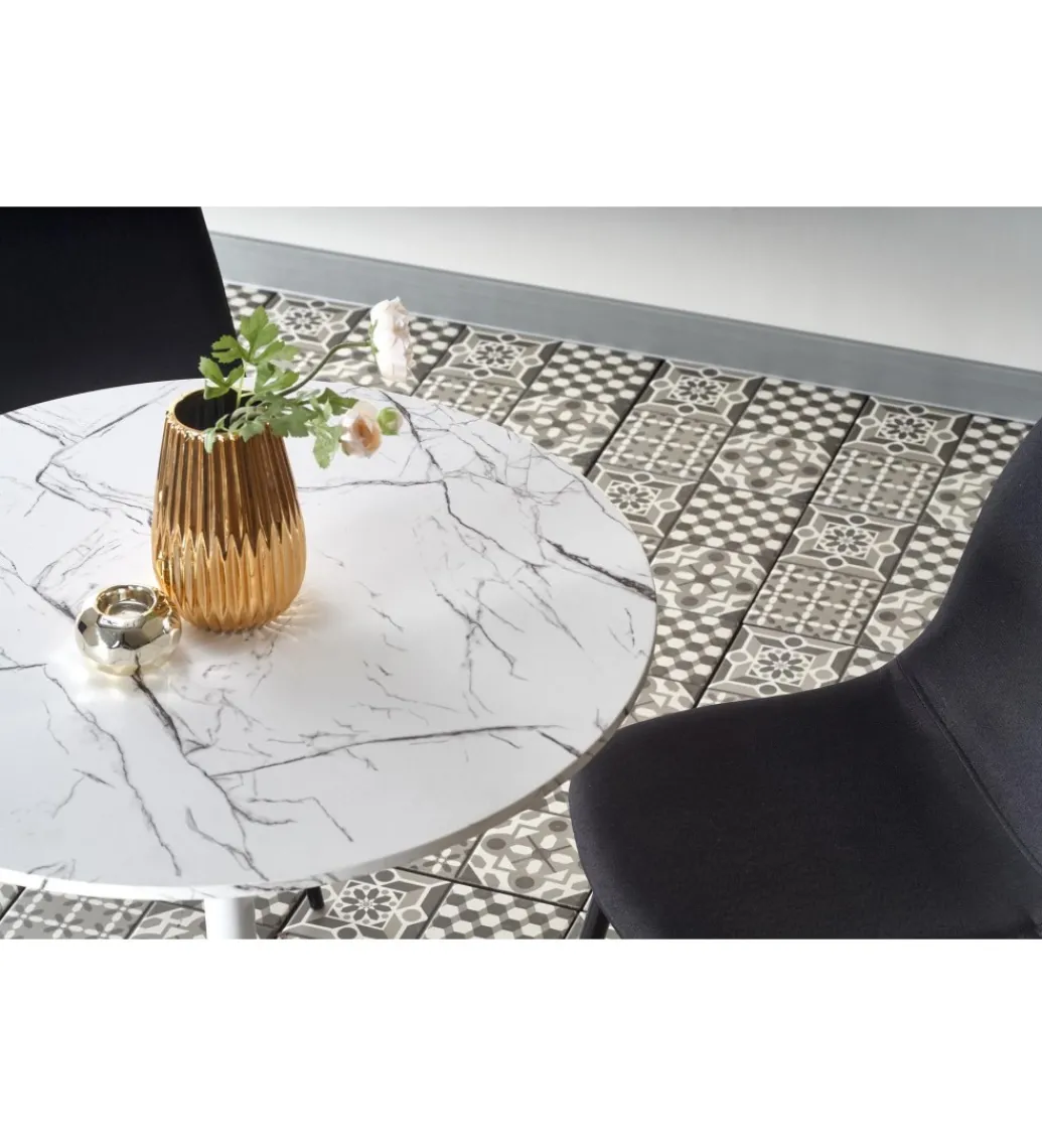 Stół DENVER 80 cm w optyce białego marmuru*Halmar Hot