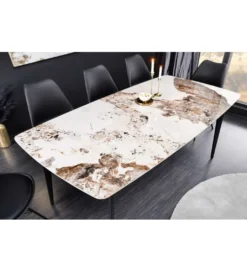 Stół DYLAN 160 cm ceramika w optyce marmuru*Invicta Interior